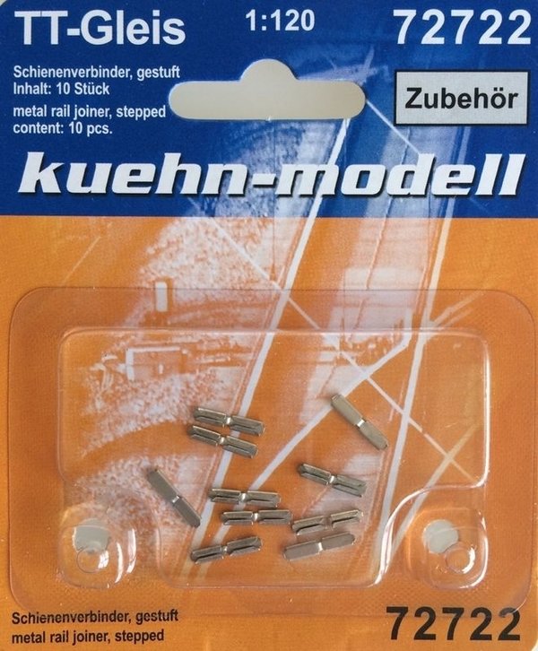 Kuehn 72722 TT-Schienenverbinder gestuft, 10 Stück