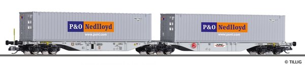 Tillig 18068 Doppeltragwagen HUPAC AG, Ep.VI mit 2 Containern (Neuheit 2021)