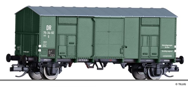 Tillig 14889 ged. Güterwagen "Materialwagen" der DR, Ep. III (Neuheit 2022)